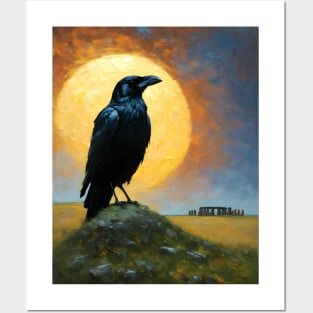 Raven at Stonehenge Posters and Art